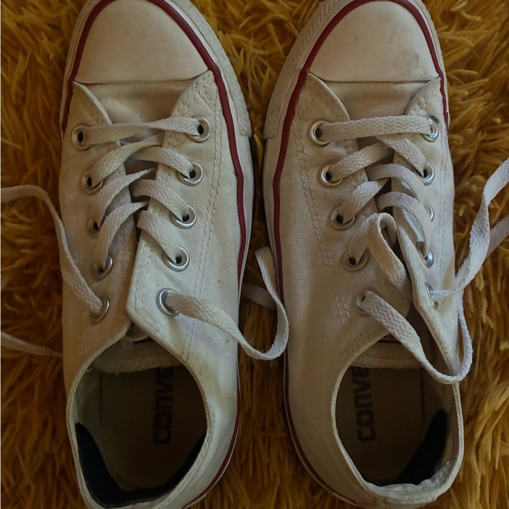Converse Off-White Sneakers with Red Trim